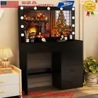 Vanity Desk Set with Hollywood LED Mirror Modern Makeup Vanity Table 5 Drawers