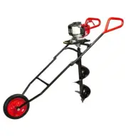Bullmax 1 Person Wheeled Earth Auger Drill Honda GX50 Engine Agri Hole Digger