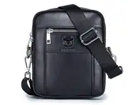 B41 Waterproof One Shoulder Crossbody Bag Casual PU Leather Zipper Bag for Men