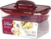LockandLock Press Plate Leakproof Airtight Pickle Kimchi Container 4.5L / 152oz BPA Free One Handle Clear Body Maintain Fresher Taste