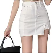 [Generic] Bloomy Jean Skorts, LookbookStore Jean Skorts for Woman High Waisted Casual Stretchy Denim Skirt Side Split