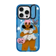 iPhone 16 Pro Impact Ring Stand Case MagSafe Compatible Bat Girl by Mel Stringer