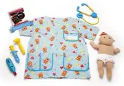 Melissa & Doug Pediatric Nurse Costume & 1 Scratch Art Mini-Pad Bundle (08519)