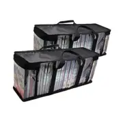 DABLUE DVD Case Storage Bag CD Holders Storage Cases Holds 60 DVD BluRay 2PCS