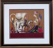 Charles Wysocki "Salute to the Nation" New CUSTOM FRAMED Art Americana