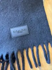 Coach Mens Alpaca Muffler Black Scarf NWT $179 12x70