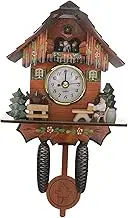 HOLIDYOYO Wooden Quartz Cuckoo Clock Seesaw Motion Decorative Wall Timepiece for Living Room