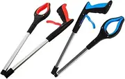 Yardenfun 2pcs Foldable Garbage Clamps Lightweight Trash Pickup Tool with Ergonomic Handle Durable Gripper for Easy Litter Collection for Home and Outdoor Cleanup