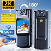 10-hour 2K WIFI Camcorder Mini Police Body Camera HD 180° Video DVR IR Night Cam