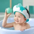 Baby Shampoo Cap Kids Hair Washing Dinosaur Silicone Eye and Ear Protection ZM