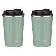 2x Ladelle Eco Culture Stainless Steel/PP 14cm/350ml Travel Mug/Tumbler Cup Jade
