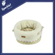 TOUCHDOG Snowflake Premium Designer Jute Bag Nest Bed For Cats & Dogs - Khaki