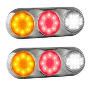 LED Stop Tail Indicator Reverse Light Chrome Back
