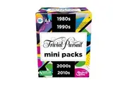 Hasbro Gaming Trivial Pursuit Mini Packs Multipack, Fun Trivia Questions for Adults and Teens Ages 16+, Includes 4 Game Featuring 4 Decades
