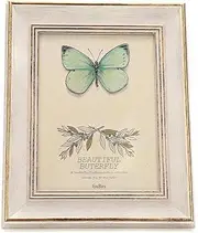 6x8 Inches Vintage Feel Rustic Picture Frame For Tabletop or Wall Hanging with Glass Front (6x8 White)