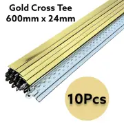 10x Gold Cross Tee Section 600mm x 24mm Suspended Ceiling Grid System Component