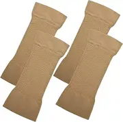 [Baluue] 2 Pairs Arm Sleeve Romantic Gloves Wrist Bands Small Parts Protective Braces Prom Gloves Tie Elastic Rope Storage Hooks Wrist Gloves Hanging Board Nail Board Mittens Beige Nylon