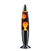 25W Volcanic Lava Lamp with Liquid Flow Heat Night Light 14.9 Inch Silver Bottom Lamp Red/Orange/Blue/Green Wax Bedside Decoration Lamp(Color:Orange)