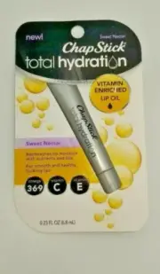 Chapstick Total Hydration Vitamin Enriched Lip Oil, Sweet Nectar Moisture .23 oz