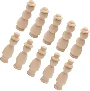 NUOBESTY Pc Set Natural Wood Dolls Hat DIY Paintable Boys and Girls Toys Unfinished Wooden Dolls for Boys Kit