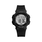 Black Kids Watch Sport Multi-Function Alarm Stopwatch Digital Wristwatch
