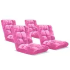 4X Floor Recliner Folding Lounge Sofa Futon Couch Folding Chair Light Pink