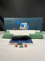 BOYI 61 Pro Mini Green White Hot-Swappable Tri-Mode RGB Mechanical Keyboard