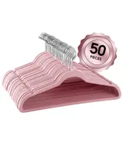 Elama Home 50pc Flocked Velvet Clothes Hangers with Swivel Hooks