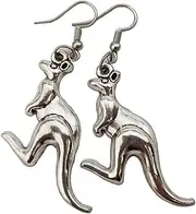 [TARAKI] Ancient Silver kangaroo charm earring,love kangaroo,Animal Earrings, Zinc, No Gemstone