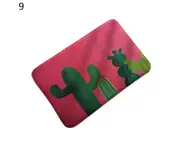 Area Rug Anti-slip Absorbent Flannel Cactus Printed Front Door Mat Home Supplies