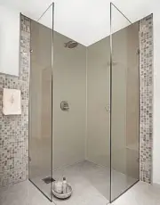 SILVER TEMPERED GLASS SPLASHBACK SUITED FOR 900 x 900 MM SHOWER SCREEN