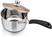 1 Quart Saucepan with Lid, 18/10 Stainless Steel Nonstick Small Sauce Pan Pot, 1