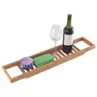 Bamboo 64x15cm Organiser Caddy Bath Over Tub Storage Bathtub Holder Tray Brown