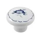 White Blue Flower Prints Ceramic Cupboard Closet Knob Handle