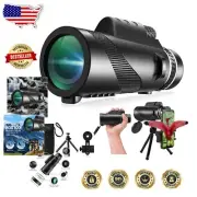 High Power Monocular Telescope with Smartphone Bracket for Outdoor Enthusiasts