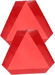 CANIGHT 2pcs Vehicle Slow Moving Sign Reflective Triangle Safety Warning Sign for Trucks and Cars Easy Installation with Self Adhesive Backing Compliant with Traffic Regulations