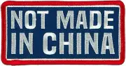 NOT MADE IN CHINA PATCH - High Thread Rayon Iron-On Sew-On Patch - 4" x 2"