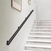 Modern Staircase Banister Hand Rails - 3m/3.5m/4m/4.5m - Matte Black, Handrails for Stairs Indoor Outdoor Steps Wall Mounted Stairs Handrail - Solid Wood(14ft/420cm)