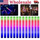 24~120PCS LED DJ Flashing Glow Stick Wands Rally Rave Light Up Foam Sticks