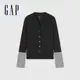Gap 女裝 V領針織外套-黑色(874387)