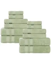 Superior Venice Zero Twist Cotton Medium Weight Soft Absorbent 12pc Towel Set