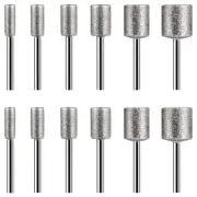 Stone Carving Set,12PCS Diamond Burr Bits for Stone Rocks Glass Ceramics 3453