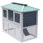 Animal Rabbit Cage Double Floor Wood