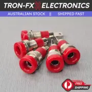 5PCS 4mm Red Insulated Banana Socket 24A Terminal Panel Mount 5mm Spade