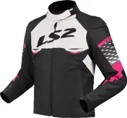 LS2 Apex, textile jacket waterproof women , color: Black/White/Pink , size: 3XL