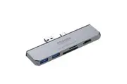 PROMATE High-Speed 6-In-1 USB-C Hub For Microsoft Surface Pro 7 - Grey SURFACEHUB-7.GRE