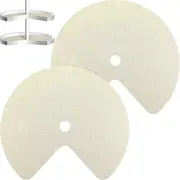 2Pcs Lazy Shelf Liner Circle Kitchen Liners Non Adhesive Cabinet Liners Non Slip Fridge Mats for Drawer Pantry 31Inch-A Khaki