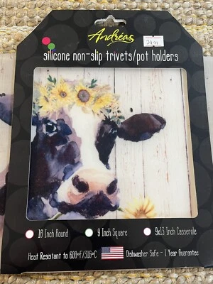 Andrea’s Silicone Casserole Trivet Cow Themed Kitchen Use