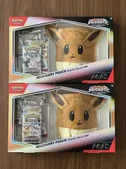 LOT 2 Pokemon Prismatic Evolutions Eevee Accessory Pouch Special Collection Box