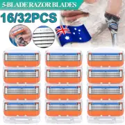 16-32PCS Replacement Razor Shaving Blades Trimmer Refill For Gillette Fusion 5